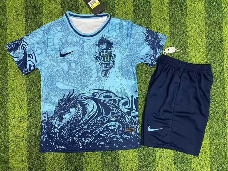 Kids Barcelona 25/26 Special Soccer Jersey And Shorts 09