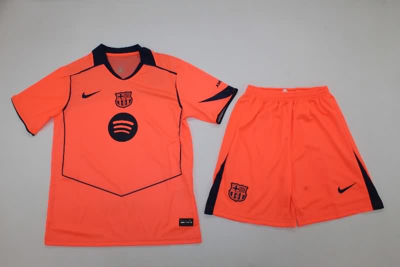 Kids Barcelona 25/26 Third Soccer Jersey And Shorts