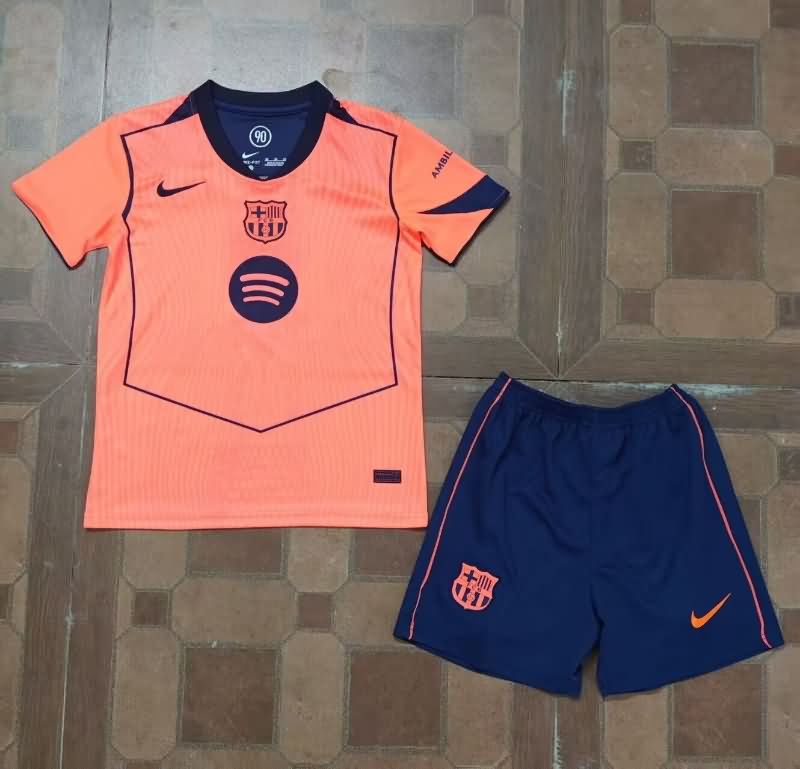 Kids Barcelona 25/26 Third Soccer Jersey And Shorts Leaked