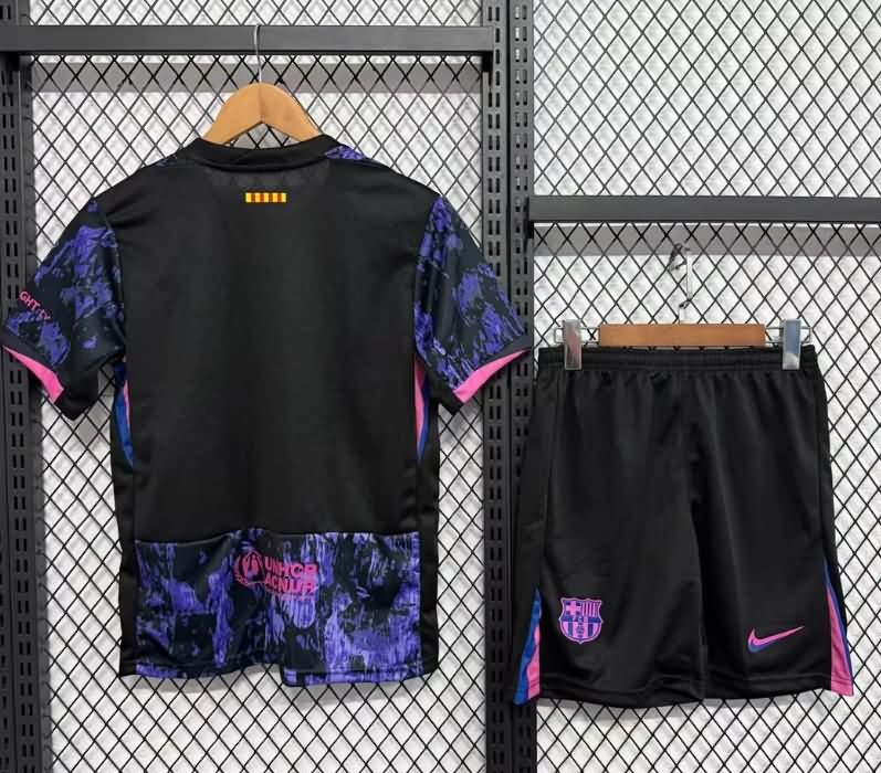 Kids Barcelona 25/26 Training Soccer Jersey And Shorts 03