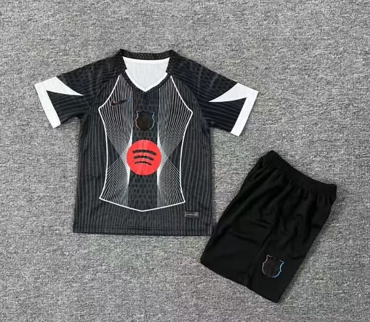 Kids Barcelona 25/26 Training Soccer Jersey And Shorts 04