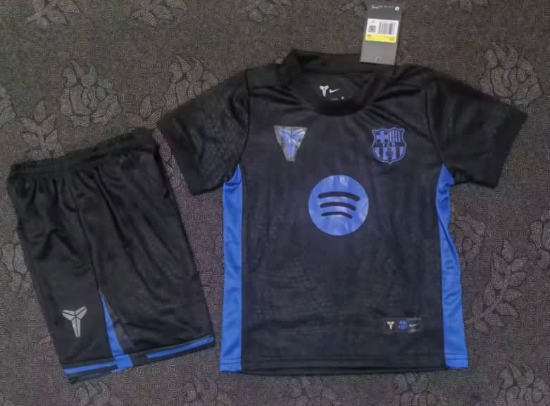 Kids Barcelona 25/26 Training Soccer Jersey And Shorts 05