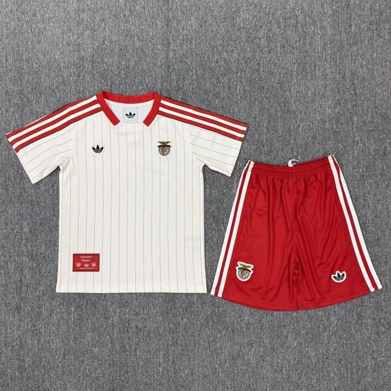 Kids Benfica 25/26 White Soccer Jersey And Shorts 02 Kids Benfica 25/26 White Soccer Jersey And Shorts 02