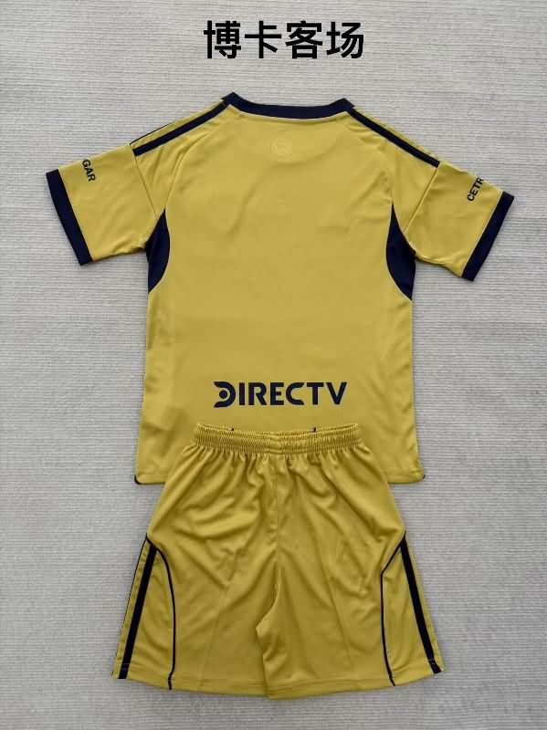 Kids Boca Juniors 25/26 Away Soccer Jersey And Shorts