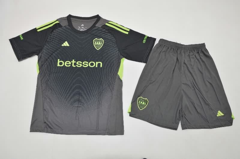 Kids Boca Juniors 25/26 Goalkeeper Black Soccer Jersey And Shorts Kids Boca Juniors 25/26 Goalkeeper Black Soccer Jersey And Shorts