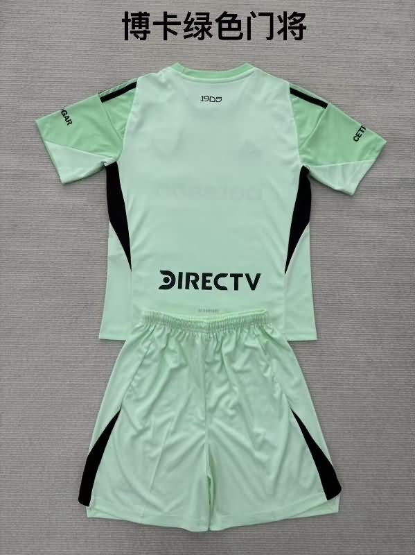 Kids Boca Juniors 25/26 Goalkeeper Green Soccer Jersey And Shorts