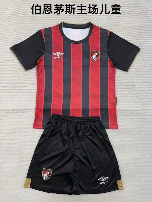 Kids Bournemouth 25/26 Home Soccer Jersey And Shorts