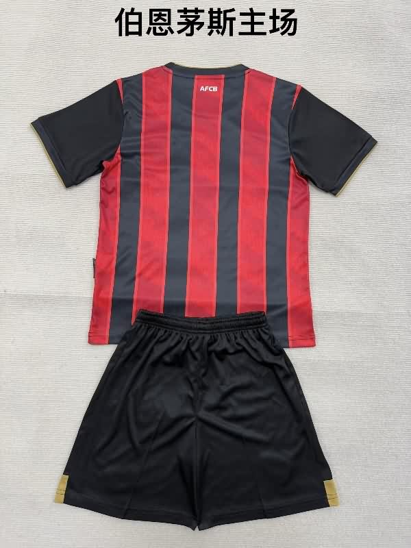 Kids Bournemouth 25/26 Home Soccer Jersey And Shorts