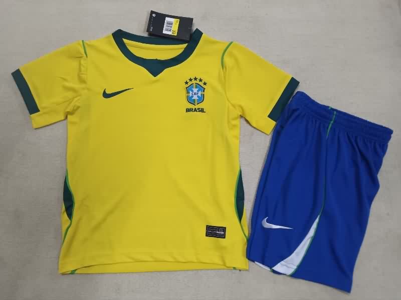 Kids Brazil 2026 Home Soccer Jersey And Shorts Kids Brazil 2026 Home Soccer Jersey And Shorts