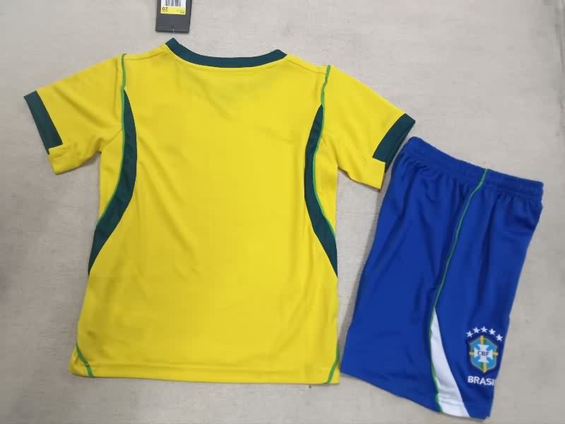 Kids Brazil 2026 Home Soccer Jersey And Shorts