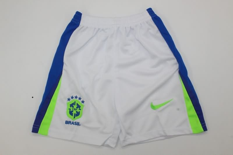 Kids Brazil 2025 Away Soccer Jersey And Shorts