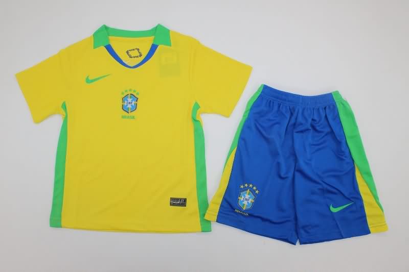 Kids Brazil Soccer Jersey Home Replica 2025