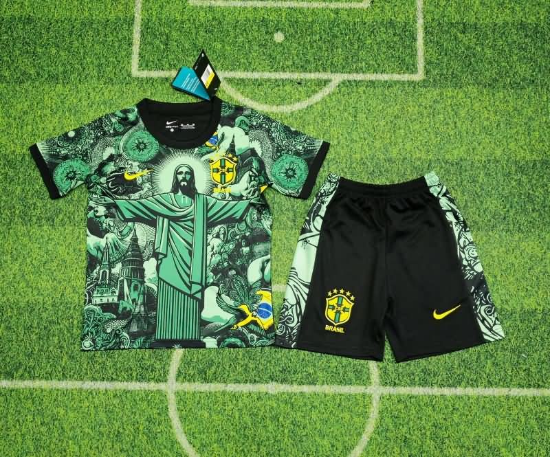 Kids Brazil 2025 Special Soccer Jersey And Shorts