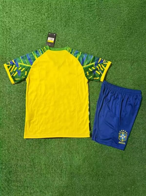 Kids Brazil 2025 Special Soccer Jersey And Shorts 02