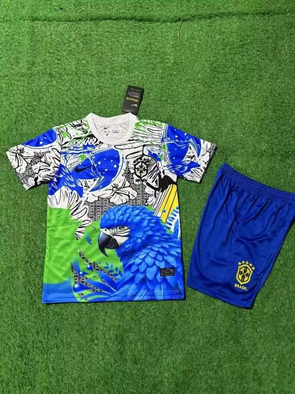 Kids Brazil 2025 Special Soccer Jersey And Shorts 03