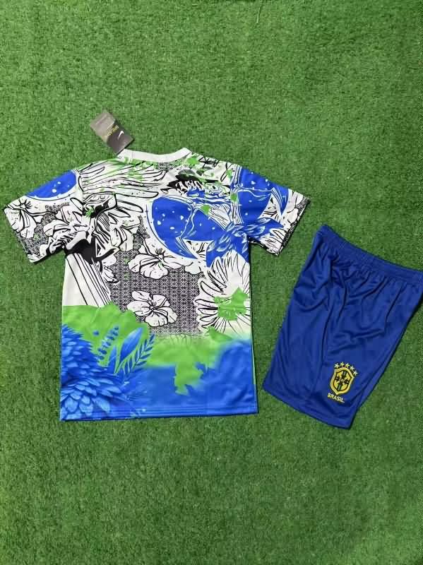 Kids Brazil 2025 Special Soccer Jersey And Shorts 03