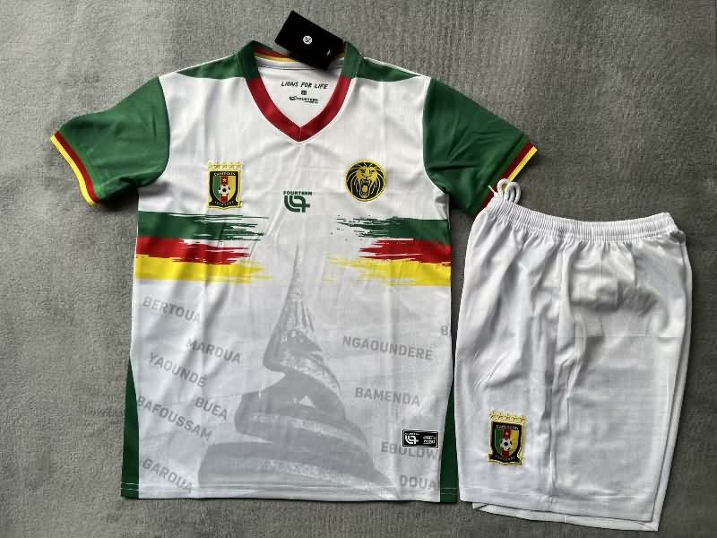 Kids Cameroon 2025 Away Soccer Jersey And Shorts