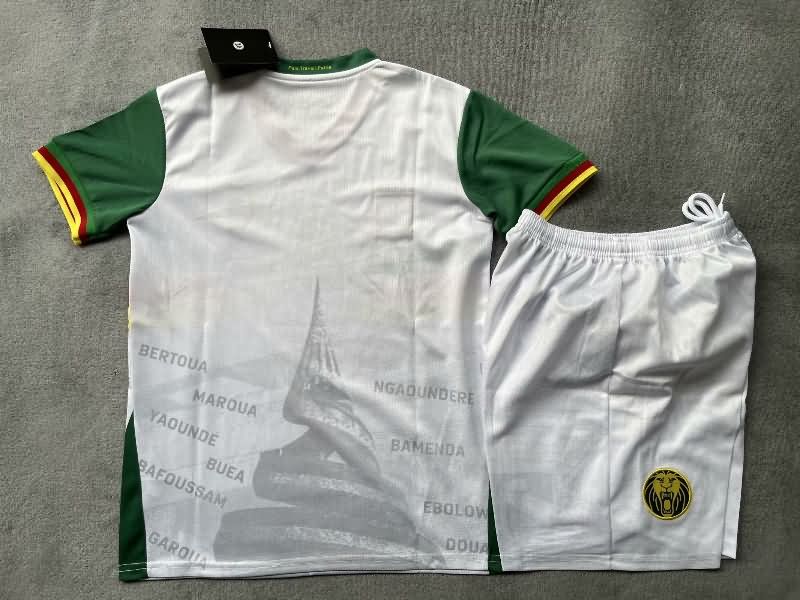 Kids Cameroon 2025 Away Soccer Jersey And Shorts