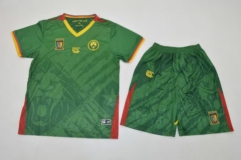 Kids Cameroon 2025 Home Soccer Jersey And Shorts