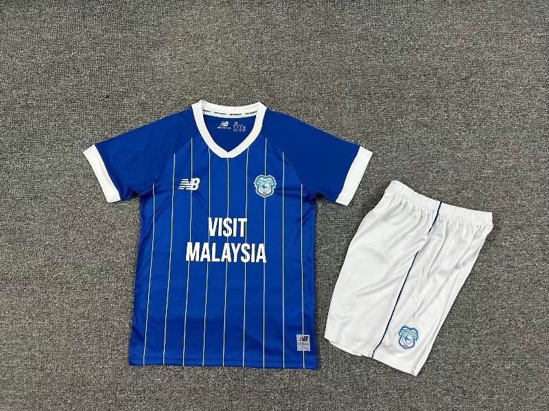Kids Cardiff City 25/26 Home Soccer Jersey And Shorts