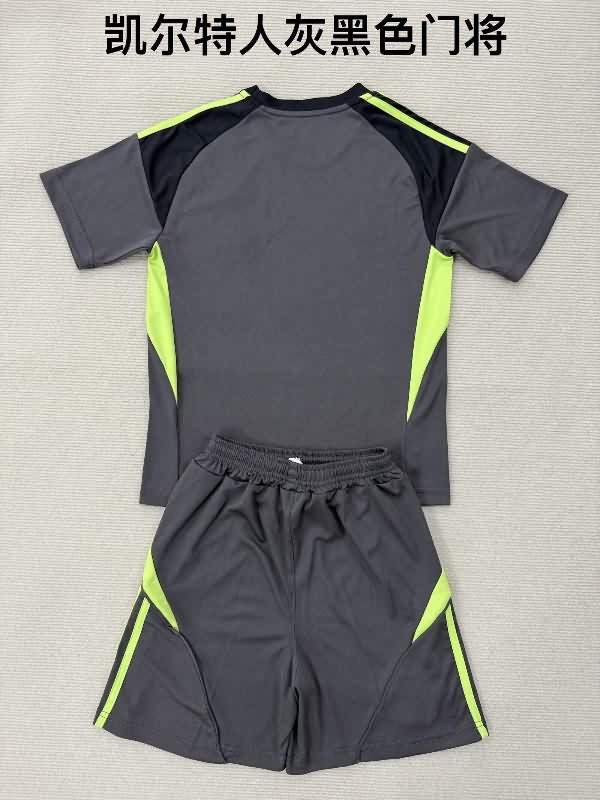 Kids Celtic 25/26 Goalkeeper Black Soccer Jersey And Shorts