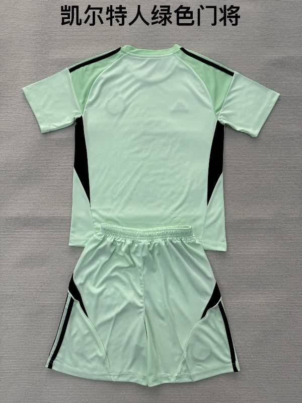 Kids Celtic 25/26 Goalkeeper Green Soccer Jersey And Shorts
