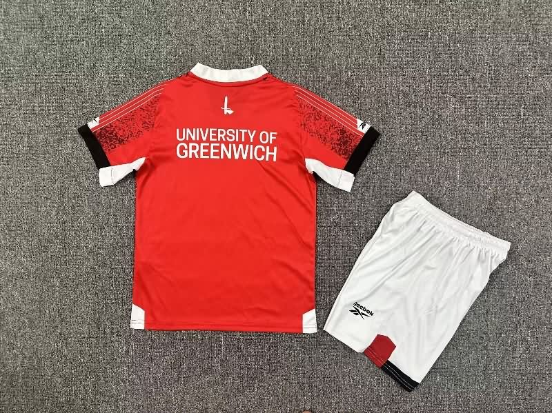 Kids Charlton Athletic 25/26 Home Soccer Jersey And Shorts