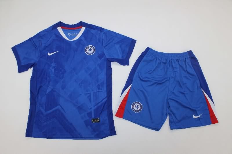 Kids Chelsea 25/26 Home Soccer Jersey And Shorts