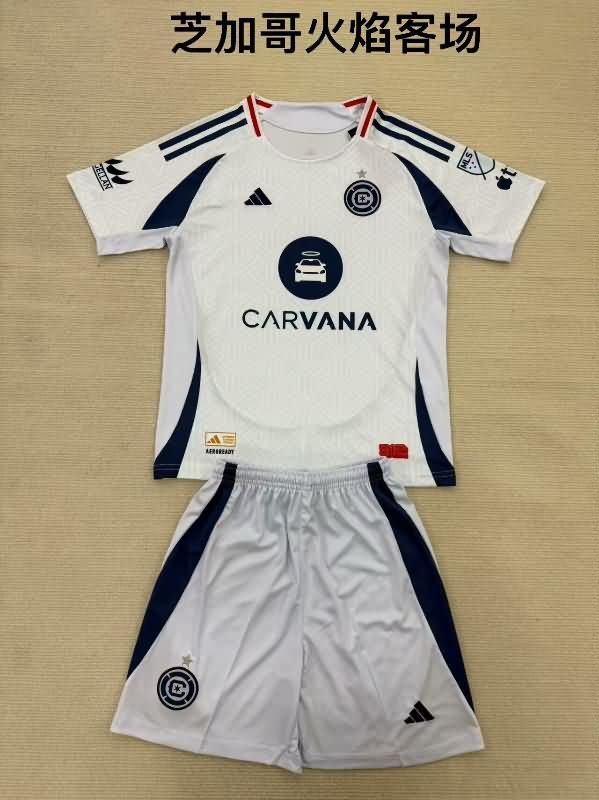 Kids Chicago Fire 2025 Away Soccer Jersey And Shorts Kids Chicago Fire 2025 Away Soccer Jersey And Shorts