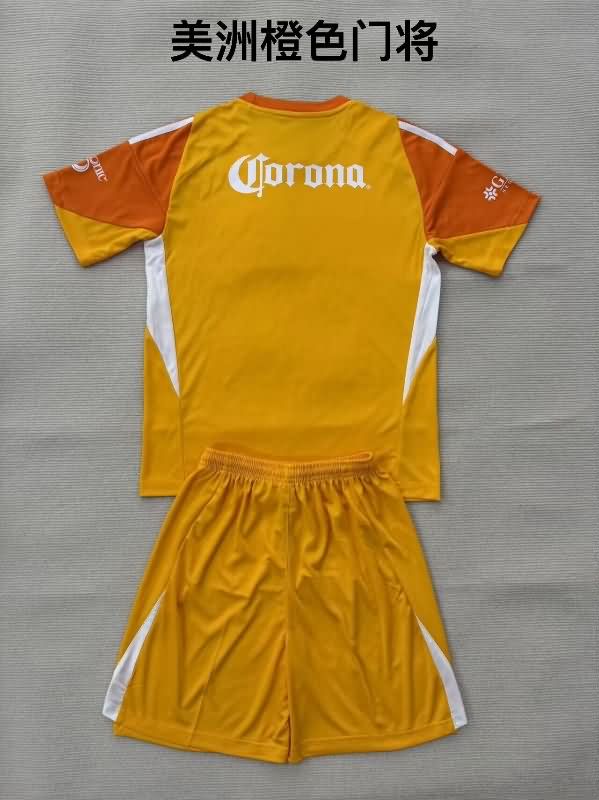Kids Club America 25/26 Goalkeeper Orange Soccer Jersey And Shorts