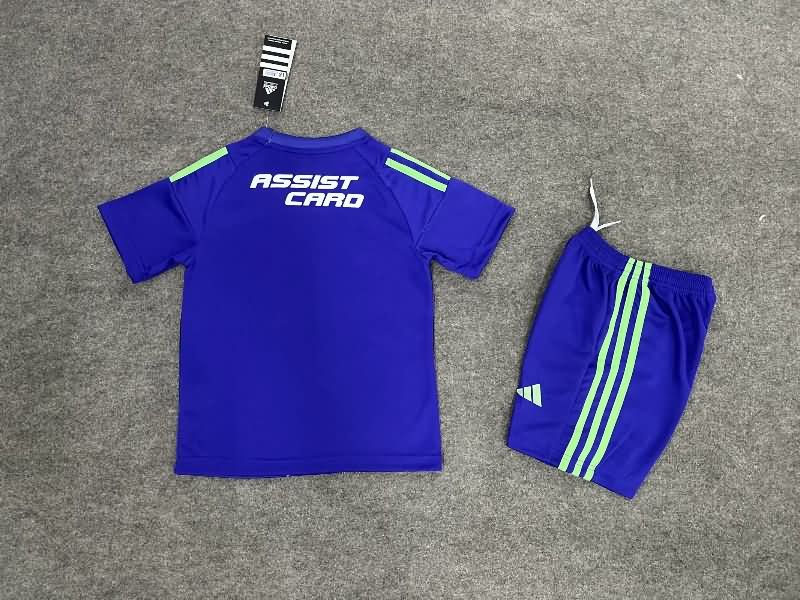 Kids Colo Colo 2025 Goalkeeper Purple Soccer Jersey And Shorts