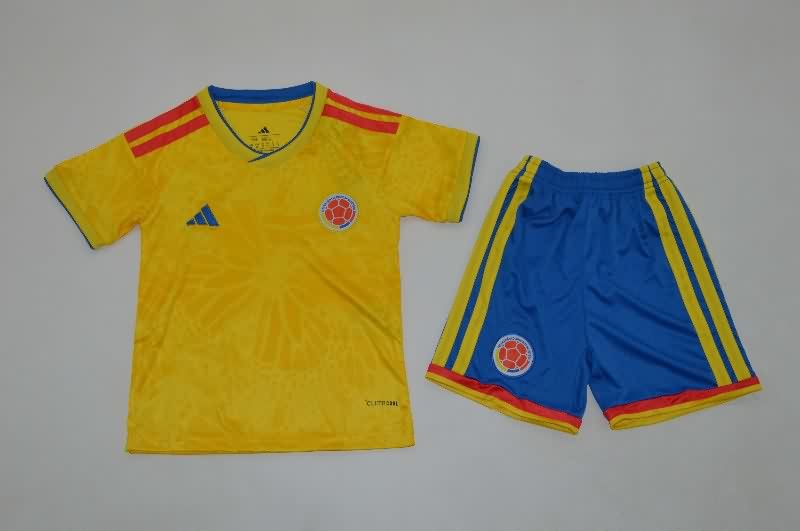 Kids Colombia 2026 World Cup Home Soccer Jersey And Shorts