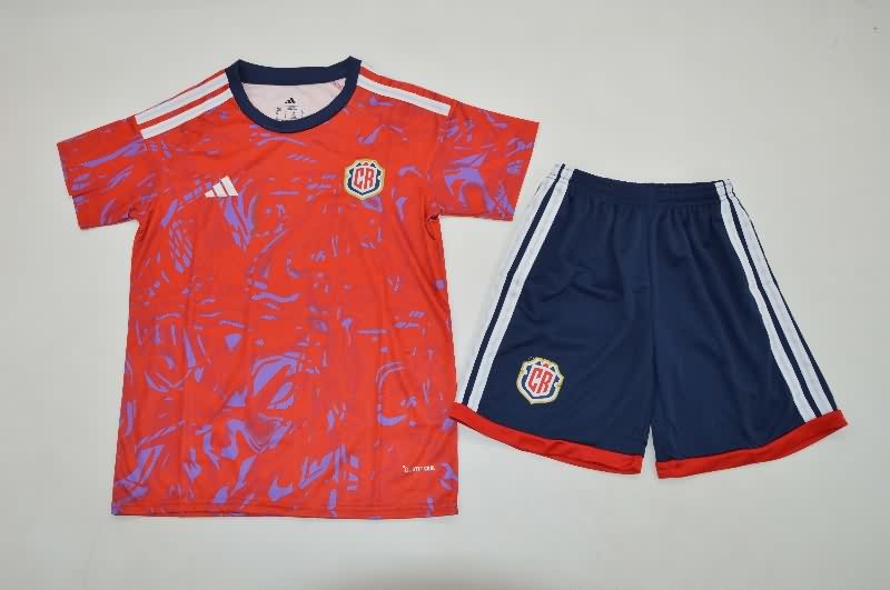 Kids Costa Rica 2026 Home Soccer Jersey And Shorts