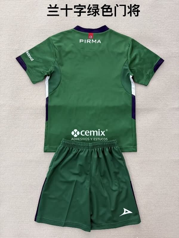 Kids Cruz Azul 25/26 Goalkeeper Green Soccer Jersey And Shorts