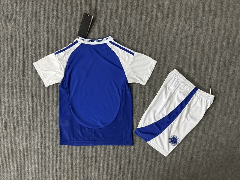 Kids Cruzeiro 2025 Home Soccer Jersey And Shorts