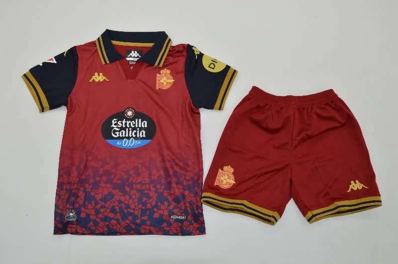Kids Deportivo La Coruna 25/26 Away Soccer Jersey And Shorts