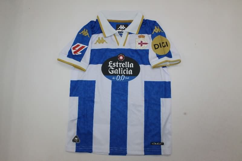 Kids Deportivo La Coruna 25/26 Home Soccer Jersey And Shorts