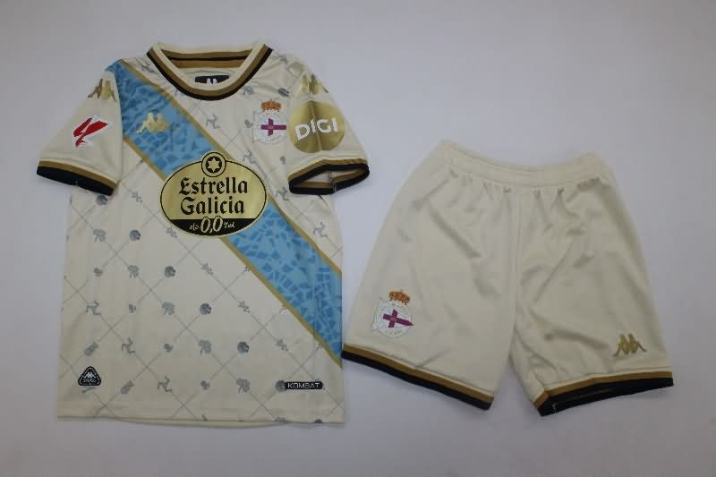 Kids Deportivo La Coruna 25/26 Third Soccer Jersey And Shorts