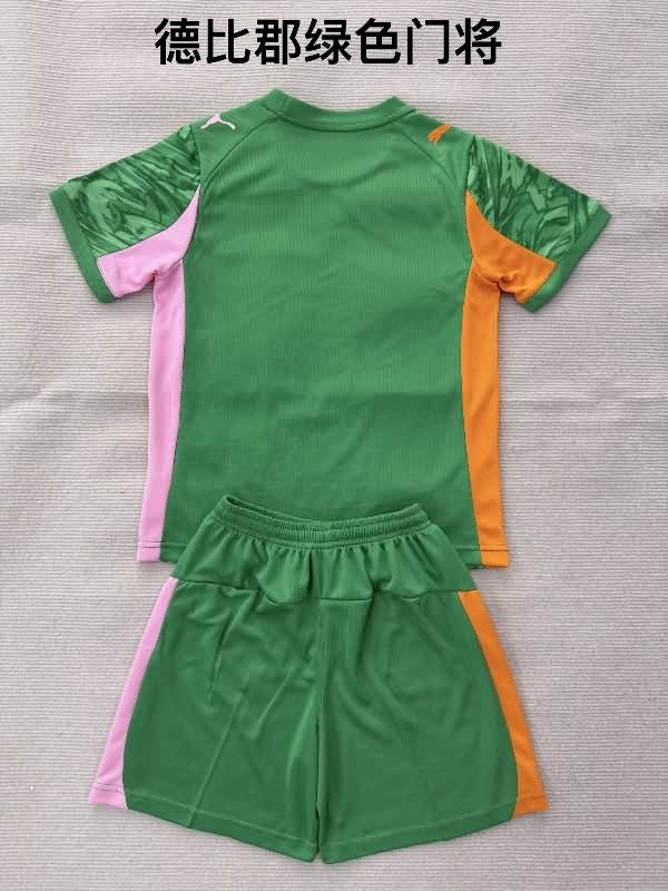 Kids Derby County 25/26 Goalkeeper Green Soccer Jersey And Shorts