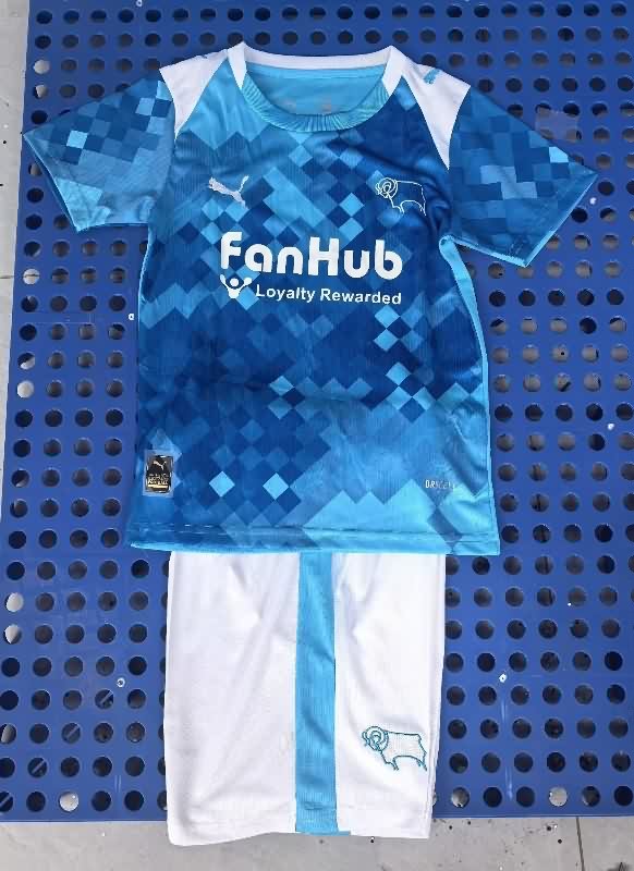 Kids Derby County 25/26 Third Soccer Jersey And Shorts