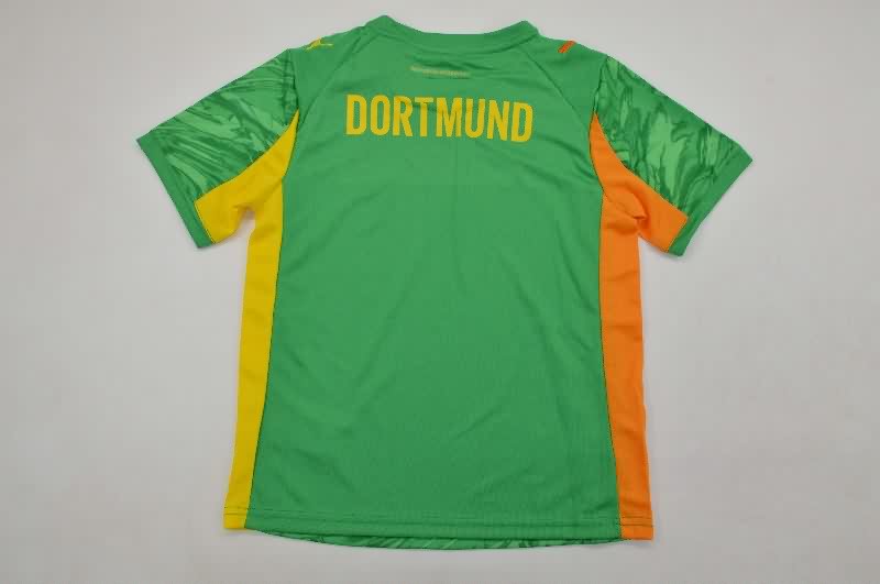 Kids Dortmund 25/26 Goalkeeper Green Soccer Jersey And Shorts