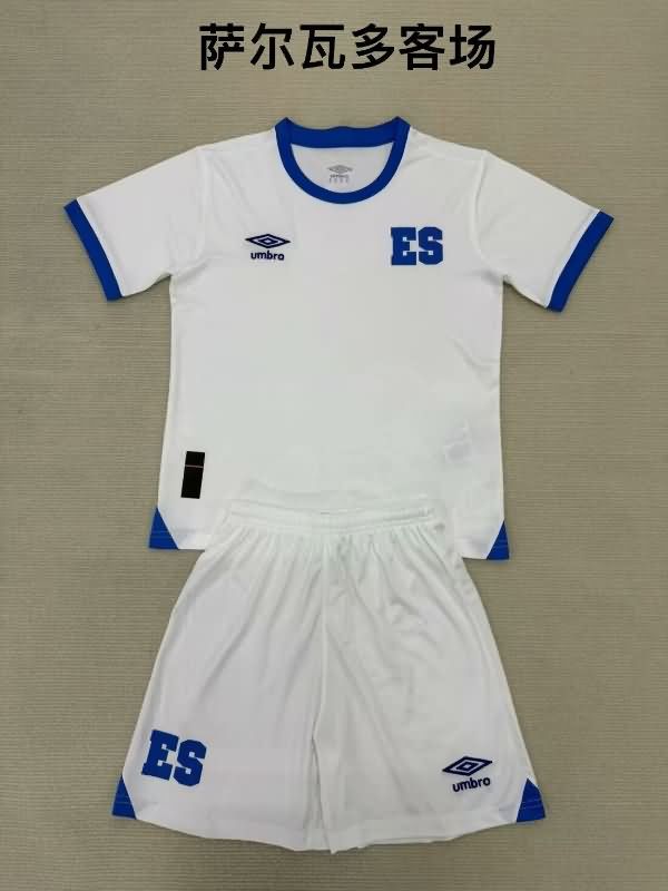 Kids El Salvador 2025 Away Soccer Jersey And Shorts