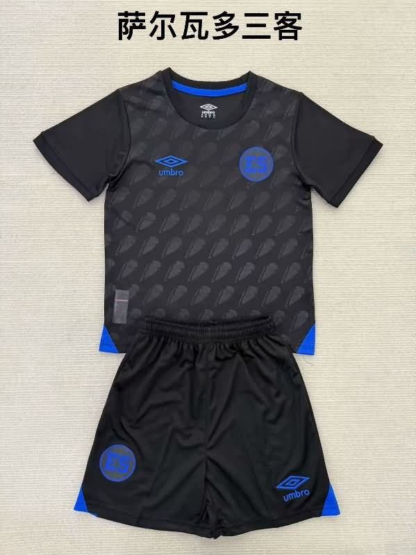 Kids El Salvador 2025 Third Soccer Jersey And Shorts