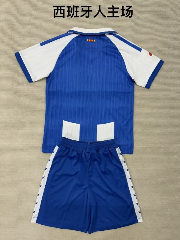 Kids Espanyol 25/26 Home Soccer Jersey And Shorts