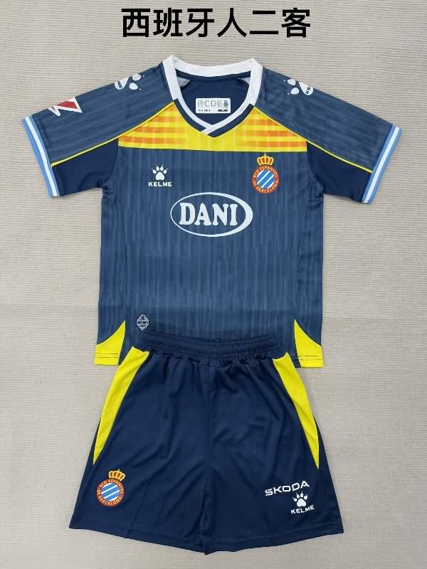 Kids Espanyol 25/26 Third Soccer Jersey And Shorts