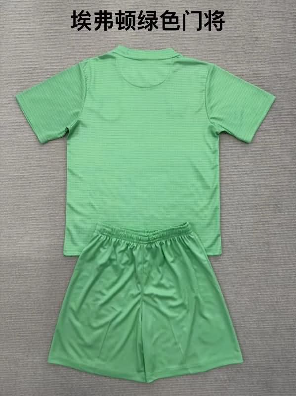 Kids Everton 25/26 Goalkeeper Green Soccer Jersey And Shorts