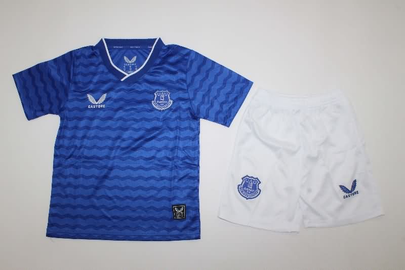Kids Everton 25/26 Home Soccer Jersey And Shorts