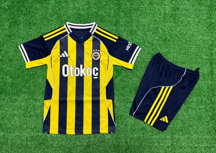 Kids Fenerbahce 25/26 Home Soccer Jersey And Shorts