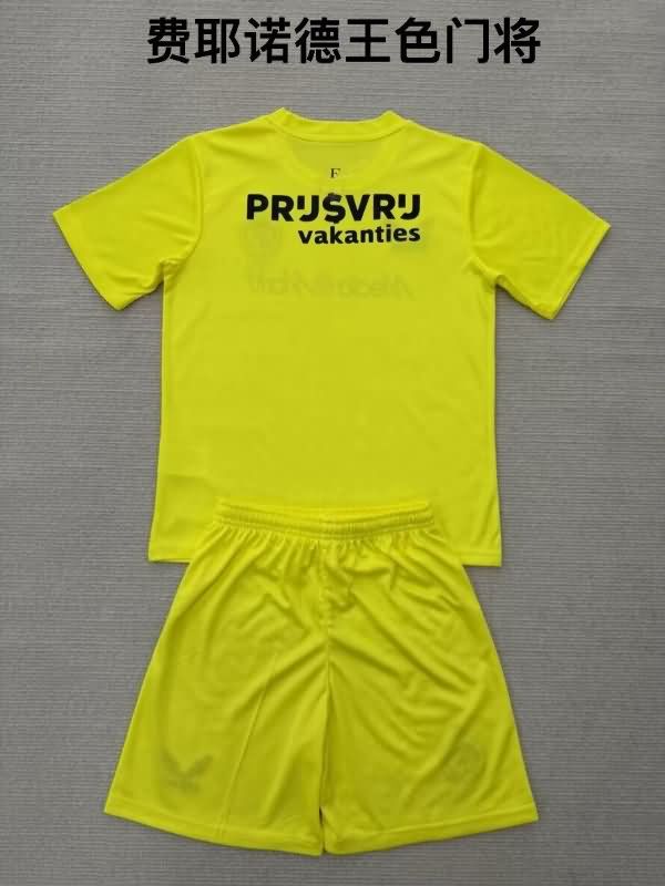 Kids Feyenoord 25/26 Goalkeeper Yellow Soccer Jersey And Shorts