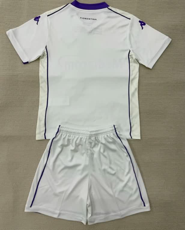 Kids Fiorentina 25/26 Away Soccer Jersey And Shorts